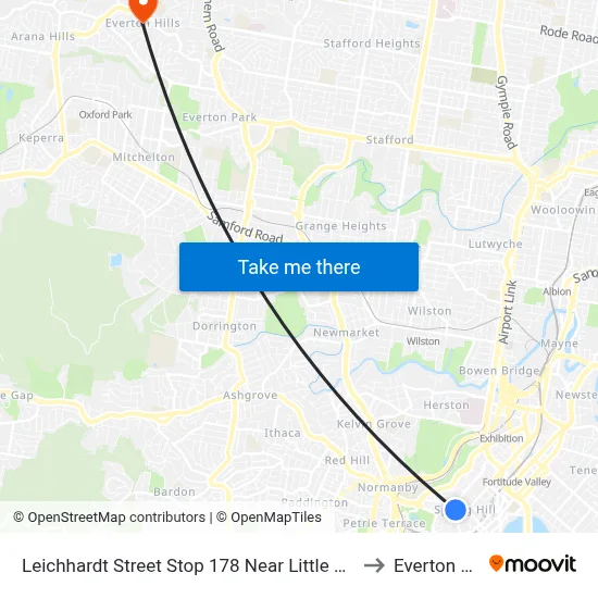 Leichhardt Street Stop 178 Near Little Edward St to Everton Hills map