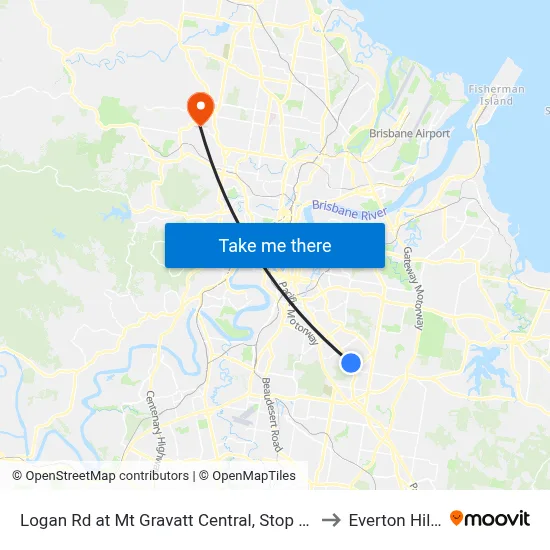 Logan Rd at Mt Gravatt Central, Stop 37 to Everton Hills map