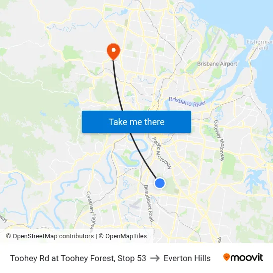 Toohey Rd at Toohey Forest, Stop 53 to Everton Hills map