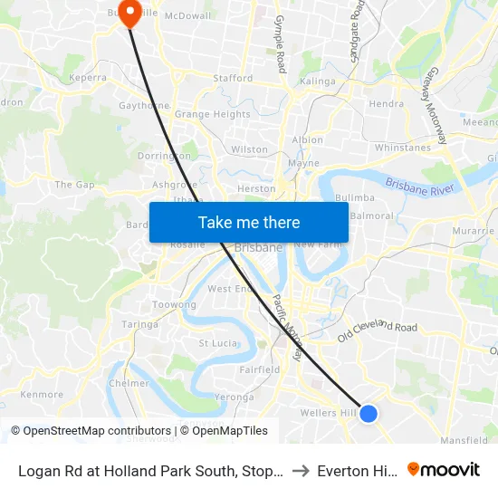 Logan Rd at Holland Park South, Stop 31 to Everton Hills map