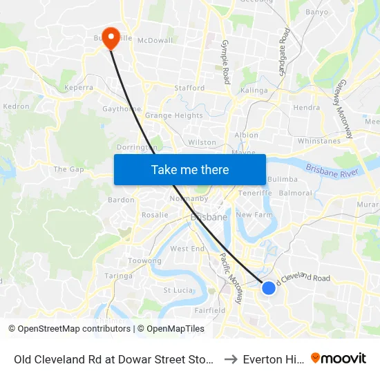 Old Cleveland Rd at Dowar Street Stop 20 to Everton Hills map