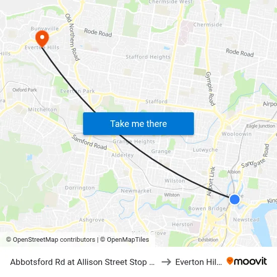 Abbotsford Rd at Allison Street Stop 16 to Everton Hills map