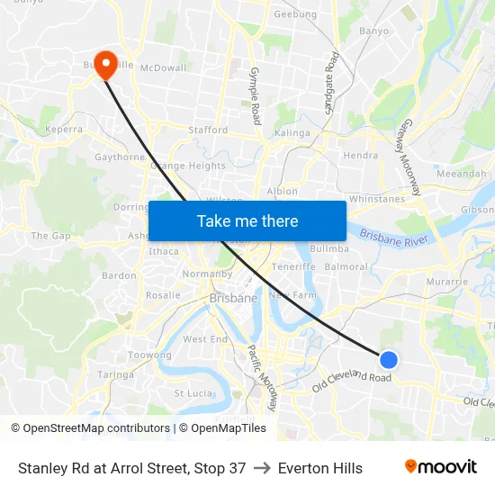 Stanley Rd at Arrol Street, Stop 37 to Everton Hills map