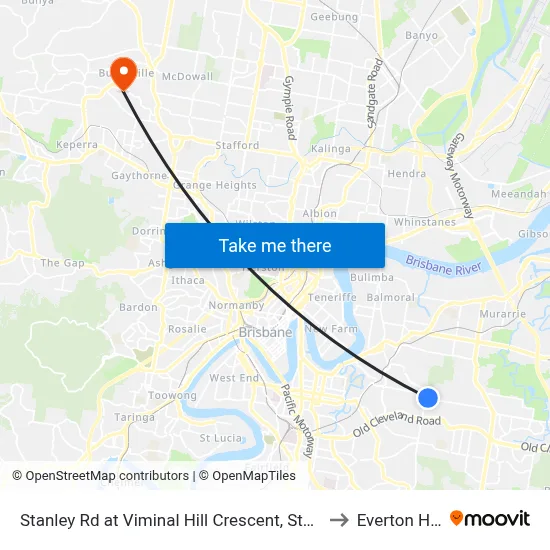 Stanley Rd at Viminal Hill Crescent, Stop 35a to Everton Hills map