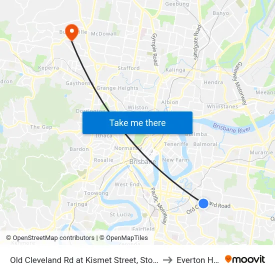 Old Cleveland Rd at Kismet Street, Stop 26 to Everton Hills map