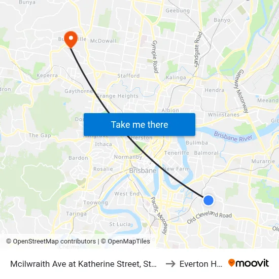 Mcilwraith Ave at Katherine Street, Stop 28 to Everton Hills map