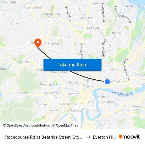 Racecourse Rd at Beatrice Street, Stop 22 to Everton Hills map