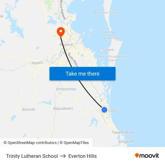 Trinity Lutheran School to Everton Hills map