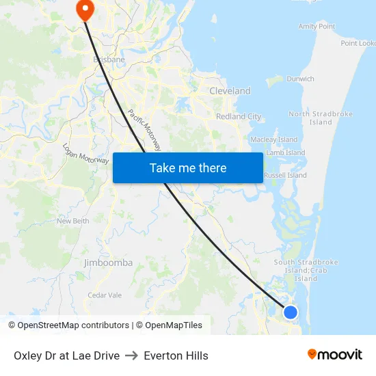 Oxley Dr at Lae Drive to Everton Hills map