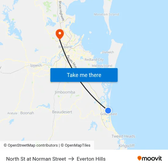 North St at Norman Street to Everton Hills map