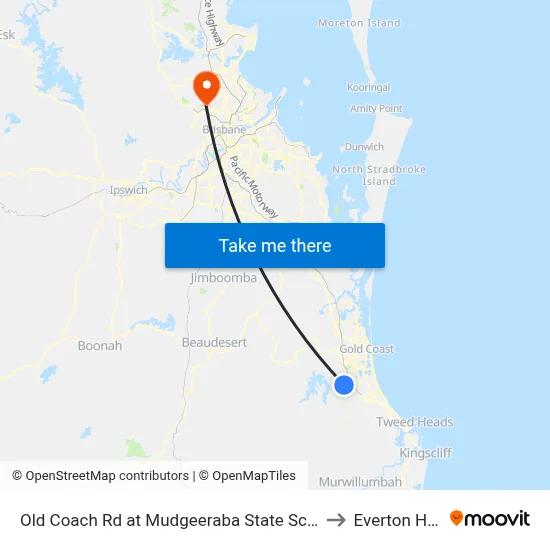 Old Coach Rd at Mudgeeraba State School to Everton Hills map