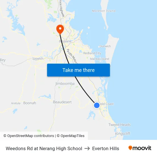 Weedons Rd at Nerang High School to Everton Hills map