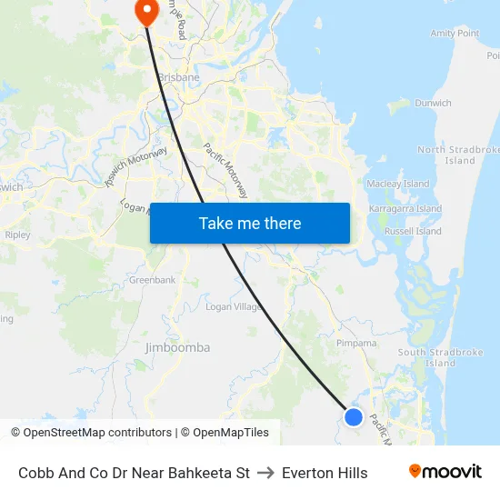 Cobb And Co Dr Near Bahkeeta St to Everton Hills map