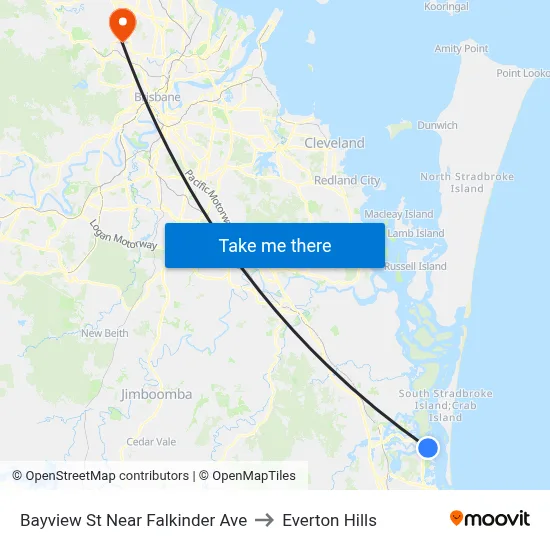 Bayview St Near Falkinder Ave to Everton Hills map