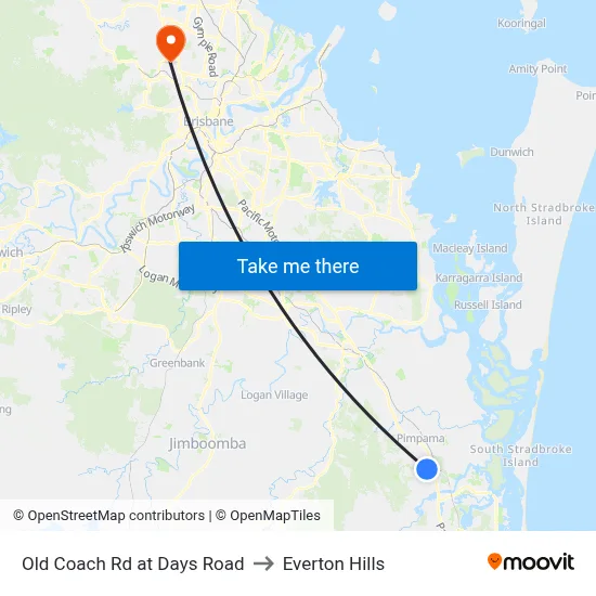 Old Coach Rd at Days Road to Everton Hills map
