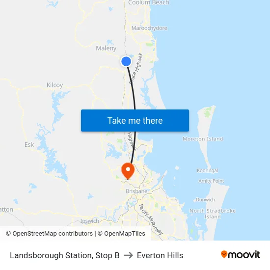 Landsborough Station, Stop B to Everton Hills map
