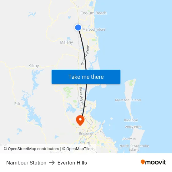 Nambour Station to Everton Hills map