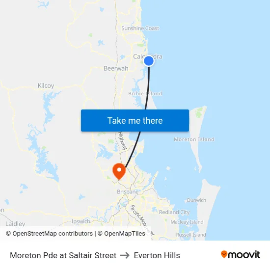 Moreton Pde at Saltair Street to Everton Hills map