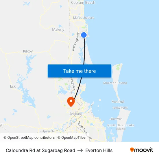 Caloundra Rd at Sugarbag Road to Everton Hills map