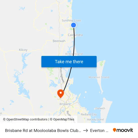 Brisbane Rd at Mooloolaba Bowls Club Closed to Everton Hills map