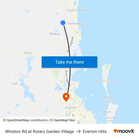 Windsor Rd at Rotary Garden Village to Everton Hills map