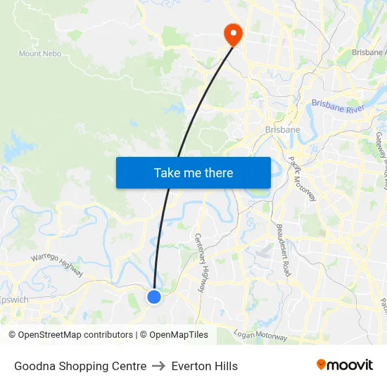 Goodna Shopping Centre to Everton Hills map