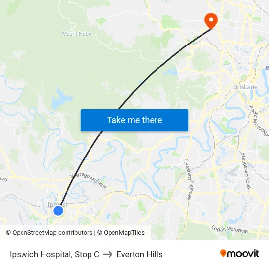 Ipswich Hospital, Stop C to Everton Hills map