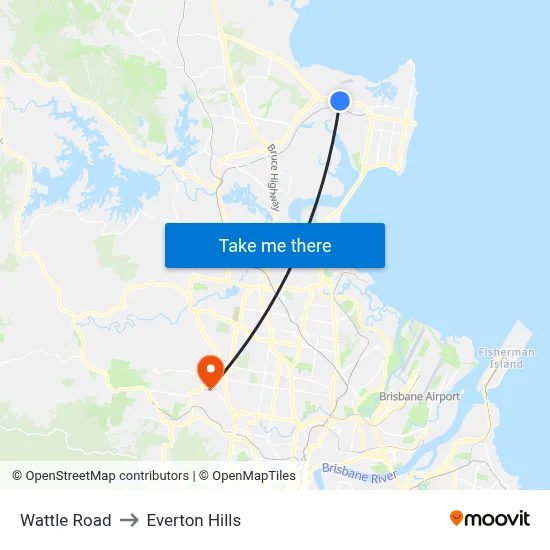Wattle Road to Everton Hills map