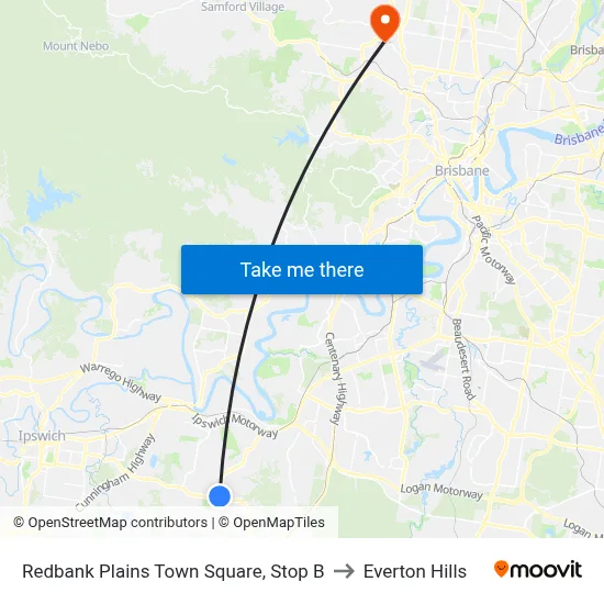 Redbank Plains Town Square, Stop B to Everton Hills map