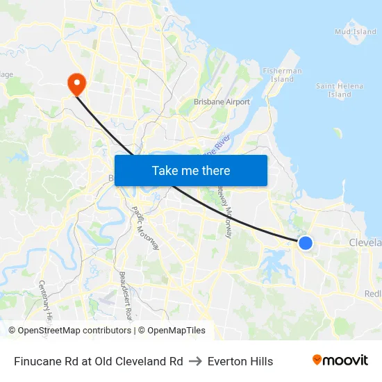 Finucane Rd at Old Cleveland Rd to Everton Hills map