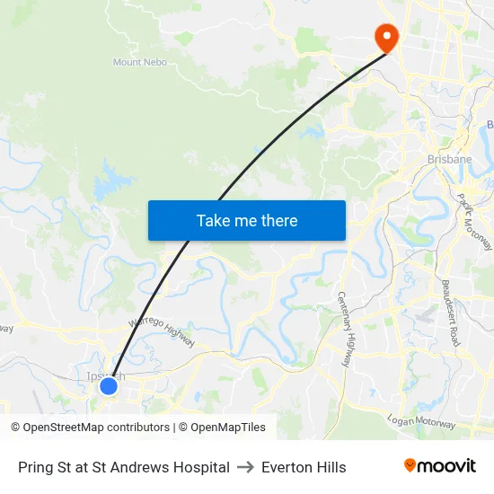 Pring St at St Andrews Hospital to Everton Hills map