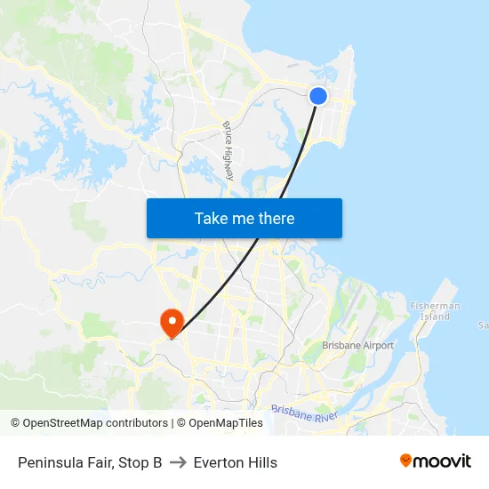 Peninsula Fair, Stop B to Everton Hills map