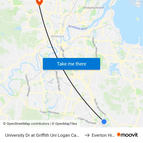 University Dr at Griffith Uni Logan Campus to Everton Hills map