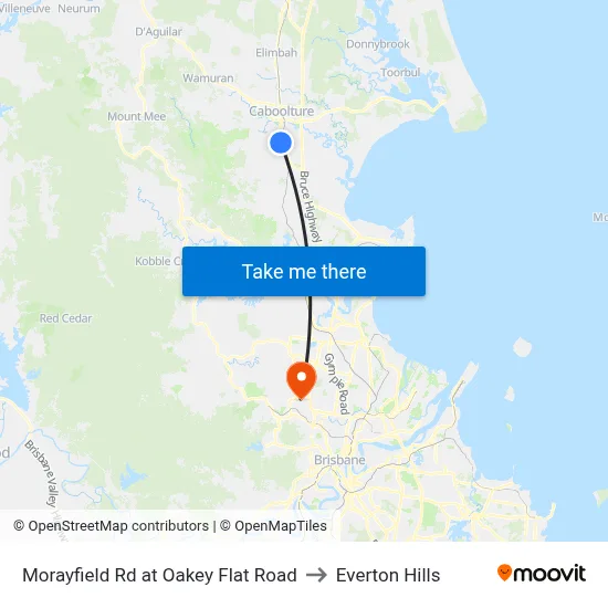 Morayfield Rd at Oakey Flat Road to Everton Hills map