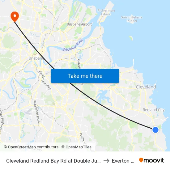 Cleveland Redland Bay Rd at Double Jump Road to Everton Hills map