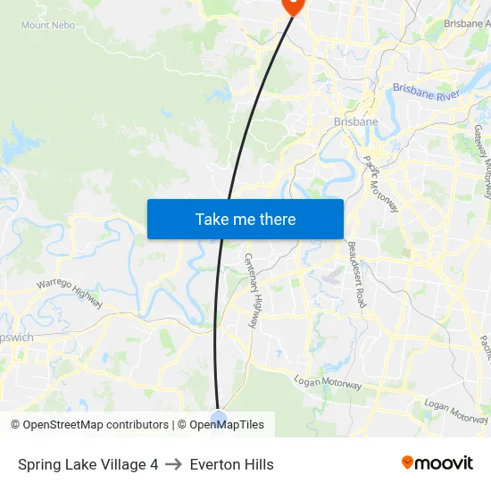 Spring Lake Village 4 to Everton Hills map