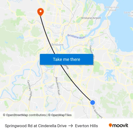 Springwood Rd at Cinderella Drive to Everton Hills map