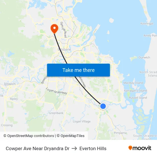 Cowper Ave Near Dryandra Dr to Everton Hills map