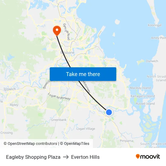 Eagleby Shopping Plaza to Everton Hills map