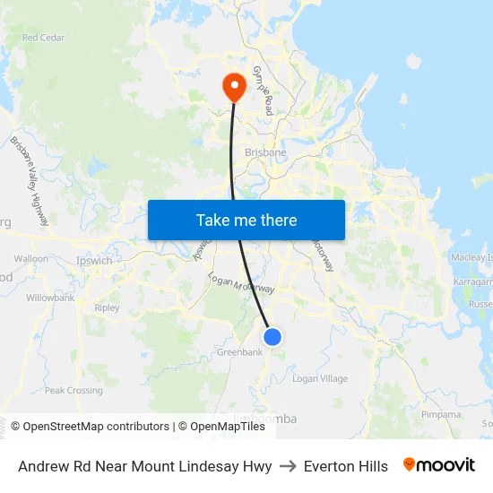 Andrew Rd Near Mount Lindesay Hwy to Everton Hills map