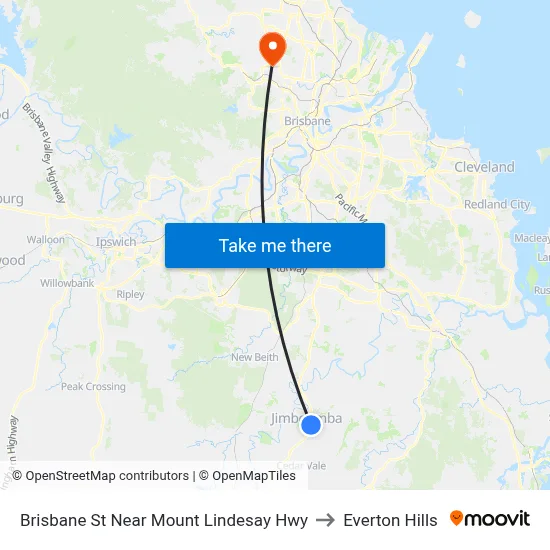 Brisbane St Near Mount Lindesay Hwy to Everton Hills map