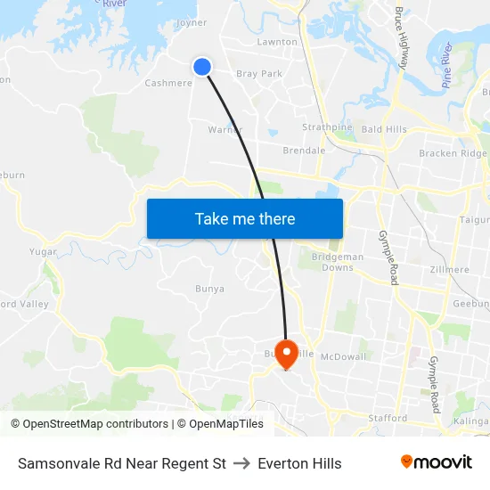 Samsonvale Rd Near Regent St to Everton Hills map