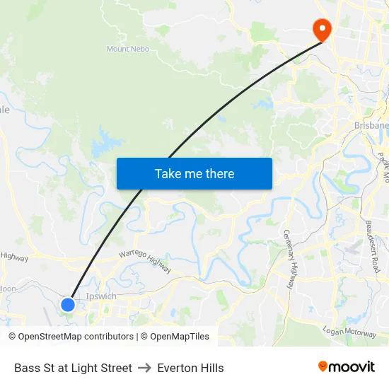 Bass St at Light Street to Everton Hills map