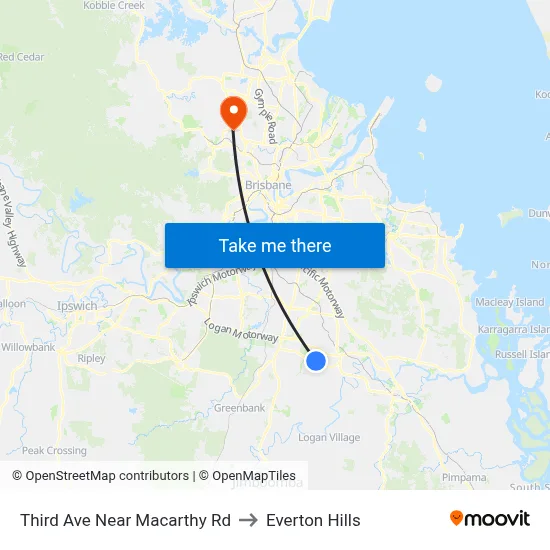 Third Ave Near Macarthy Rd to Everton Hills map