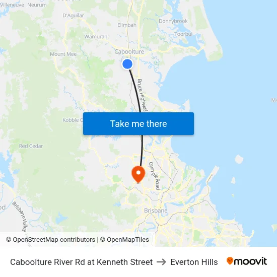 Caboolture River Rd at Kenneth Street to Everton Hills map