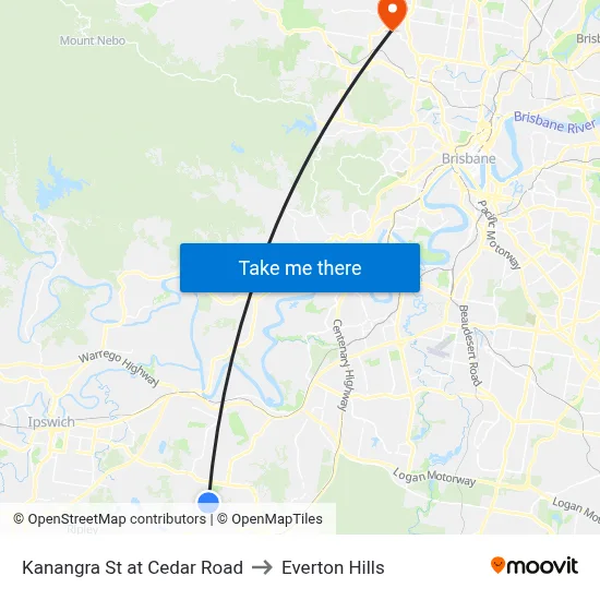 Kanangra St at Cedar Road to Everton Hills map