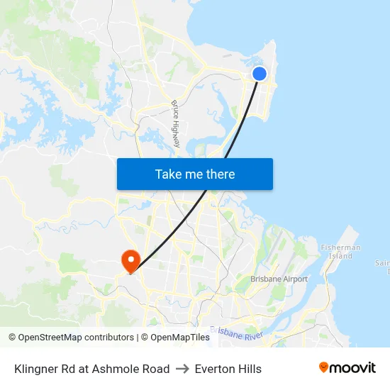 Klingner Rd at Ashmole Road to Everton Hills map