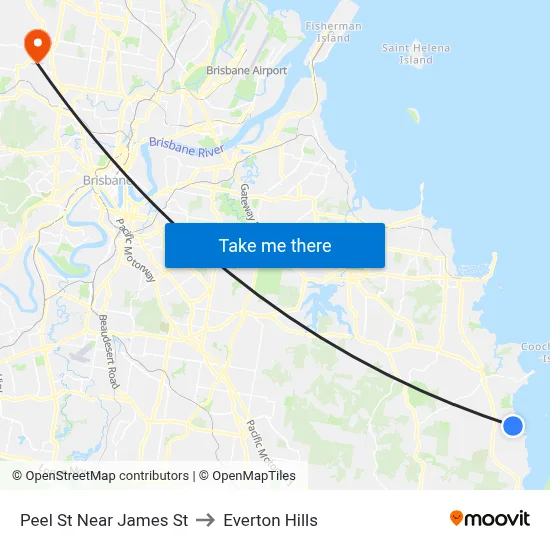 Peel St Near James St to Everton Hills map