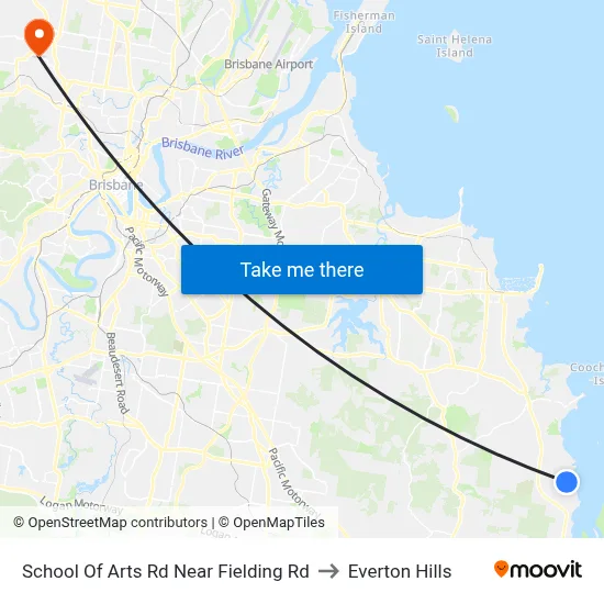 School Of Arts Rd Near Fielding Rd to Everton Hills map
