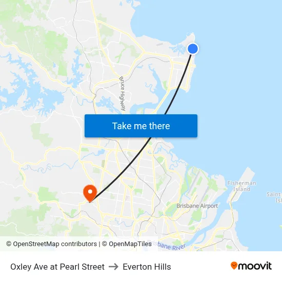 Oxley Ave at Pearl Street to Everton Hills map
